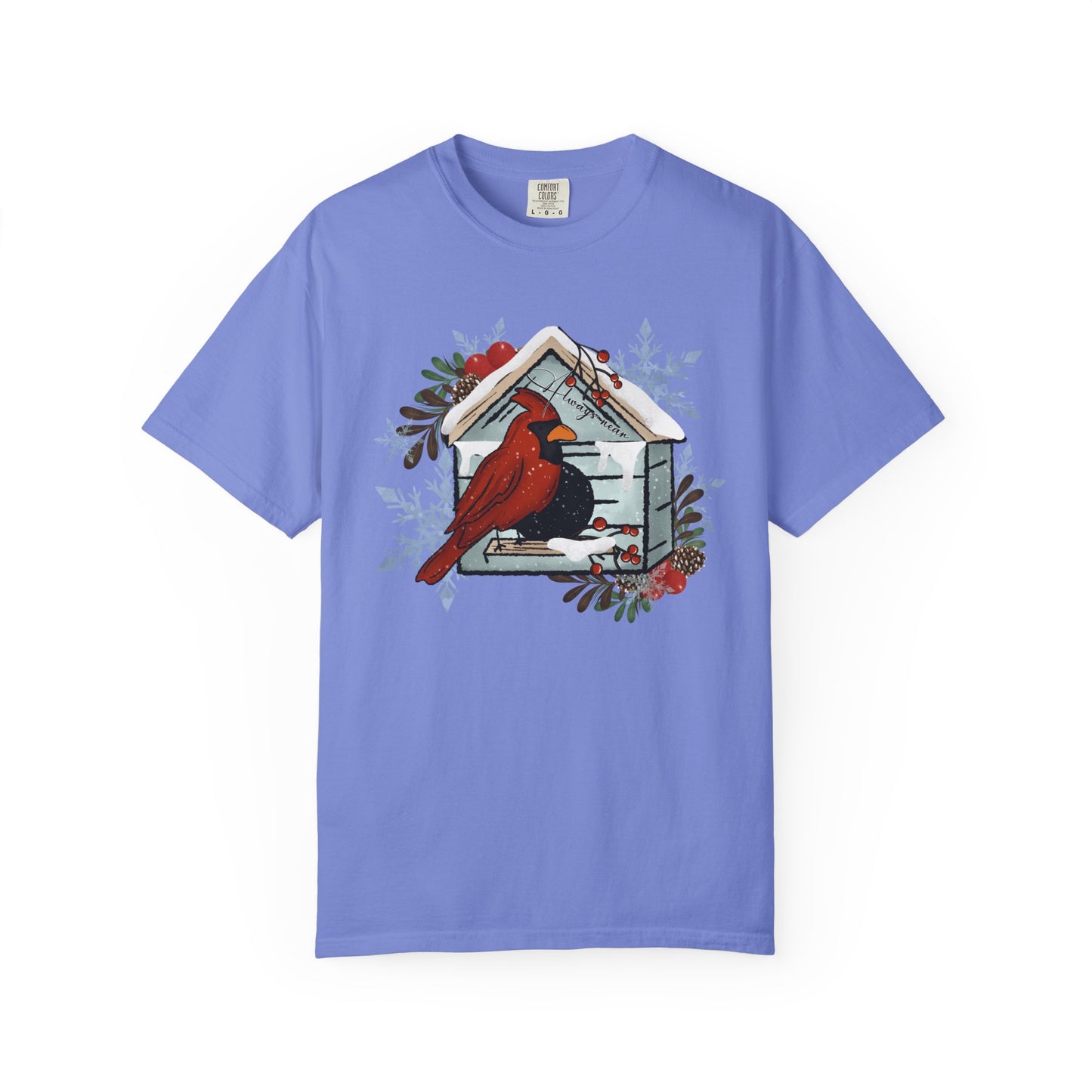 Cardinal Birdhouse T-Shirt — Winter Holiday Nature Tee