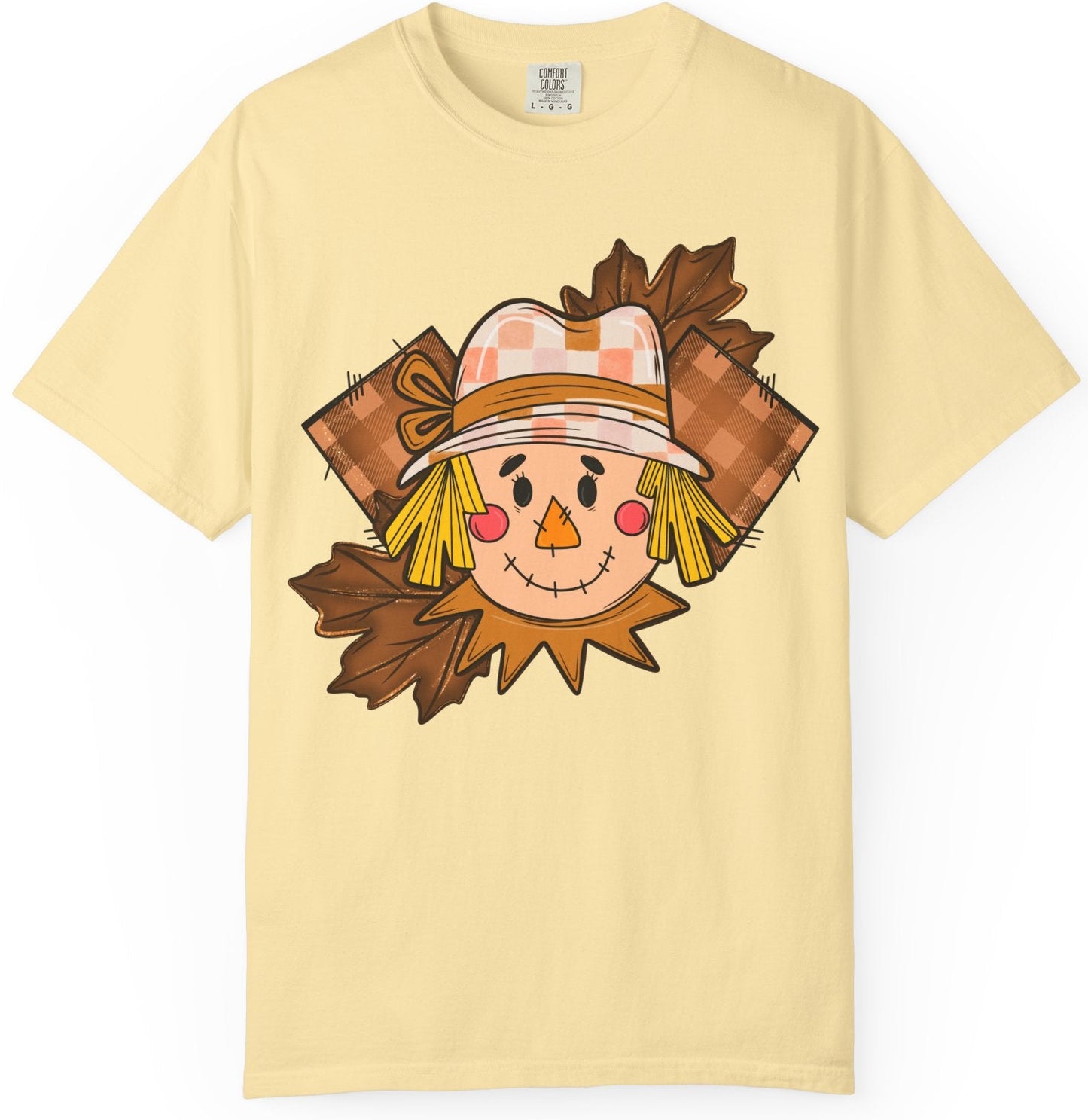 Scarecrow Smiles T‑Shirt — Cute Autumn Harvest Graphic Tee