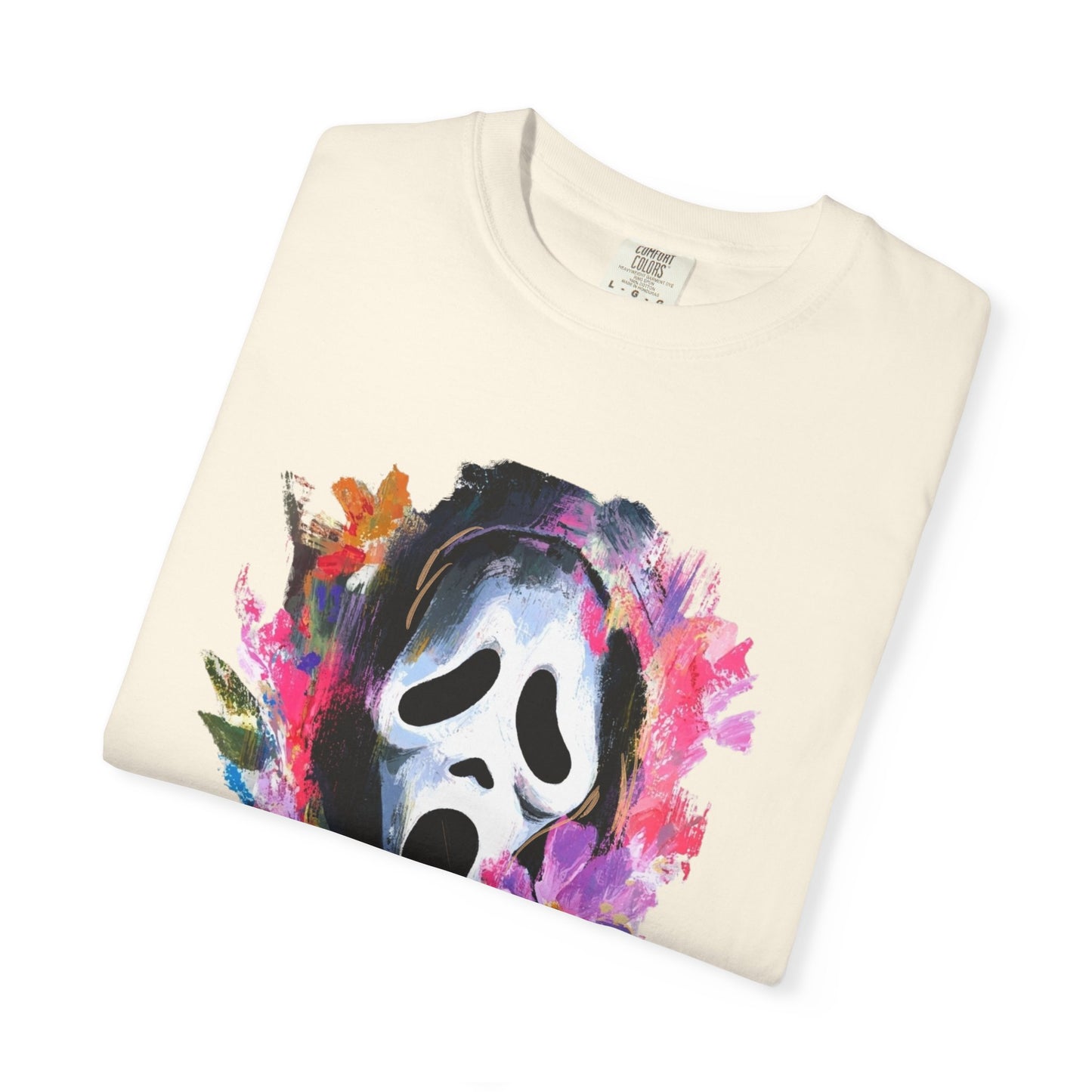 Scream Mask Floral T-Shirt — Horror Floral Graphic Tee