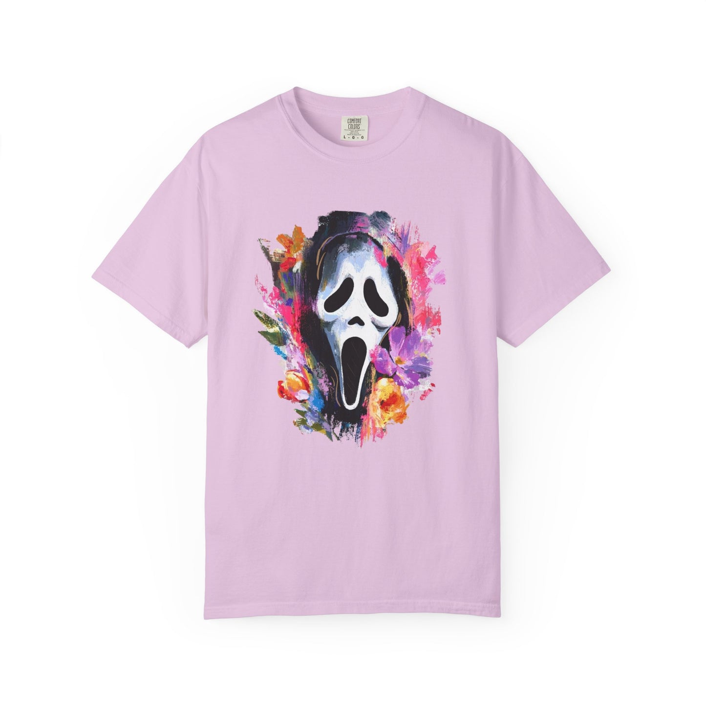 Scream Mask Floral T-Shirt — Horror Floral Graphic Tee