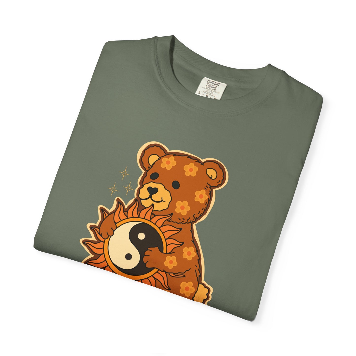 Peace Looks Good On Me T-Shirt — Retro Teddy Bear Yin Yang Tee