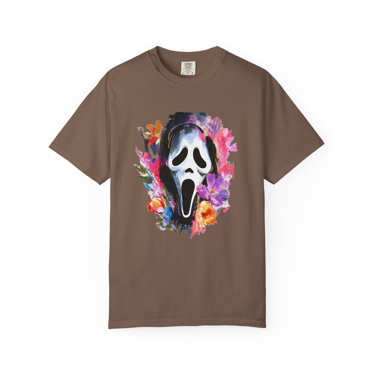 Scream Mask Floral T-Shirt — Horror Floral Graphic Tee
