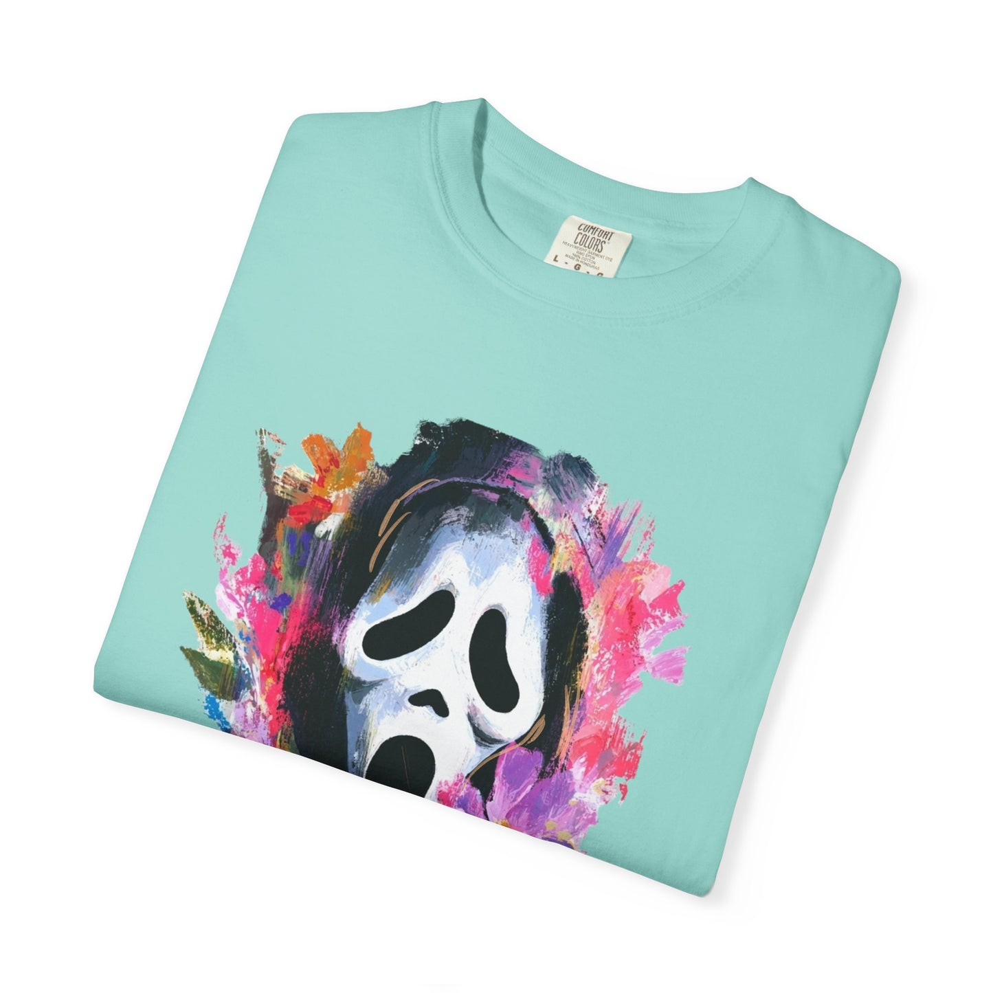 Scream Mask Floral T-Shirt — Horror Floral Graphic Tee