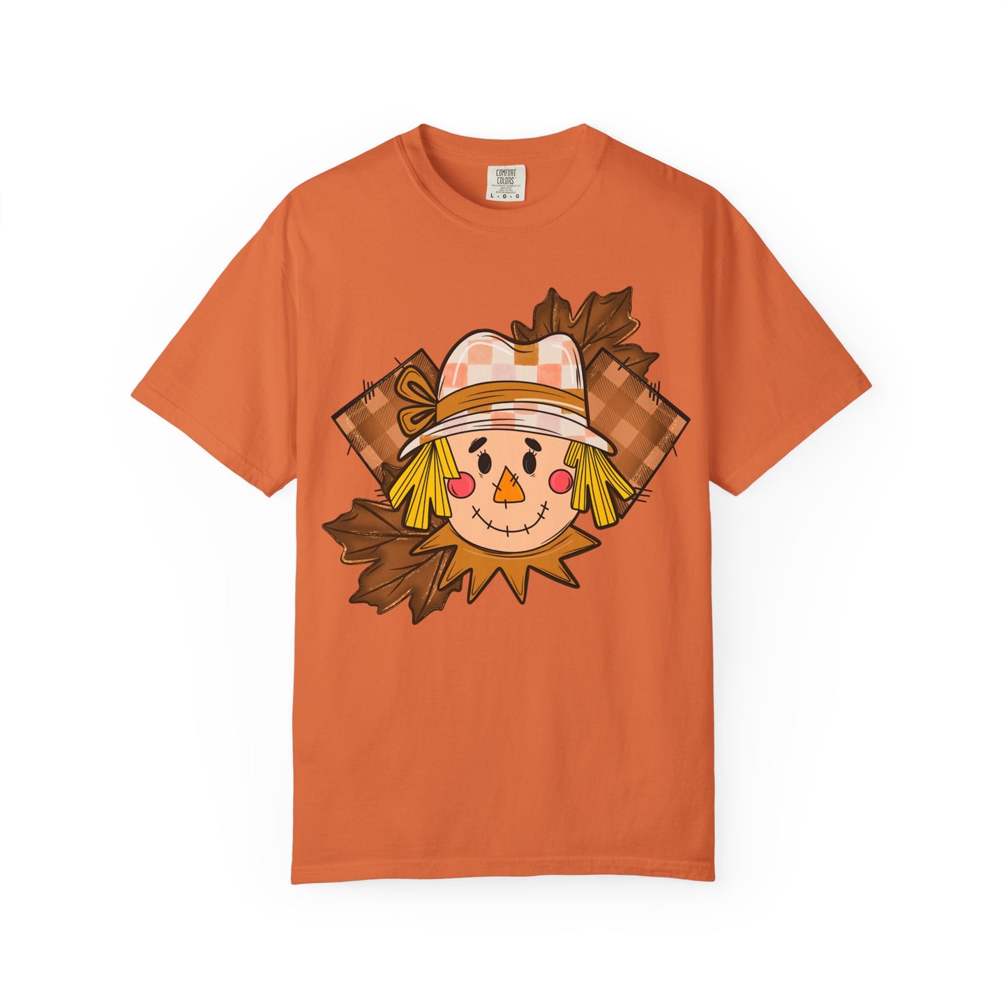 Scarecrow Smiles T‑Shirt — Cute Autumn Harvest Graphic Tee