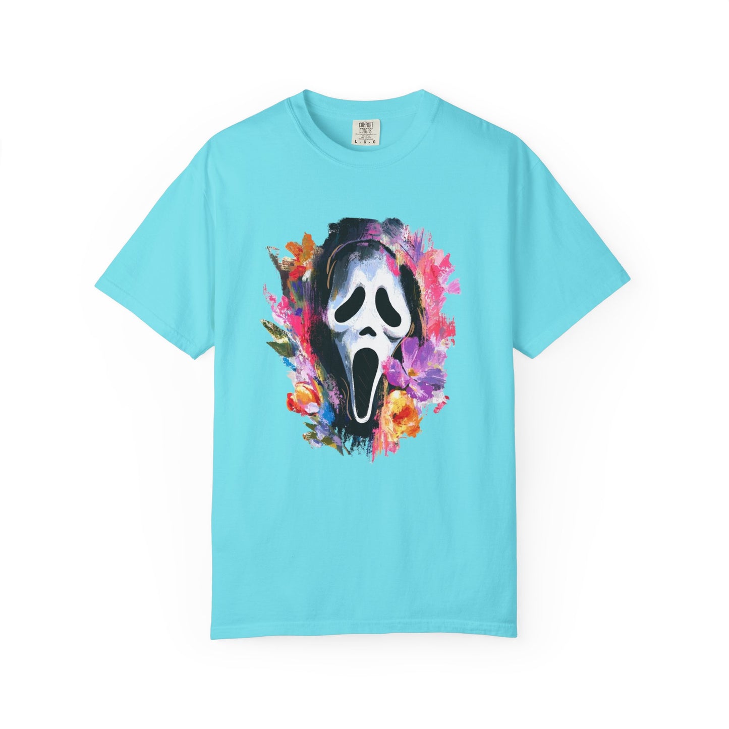 Scream Mask Floral T-Shirt — Horror Floral Graphic Tee