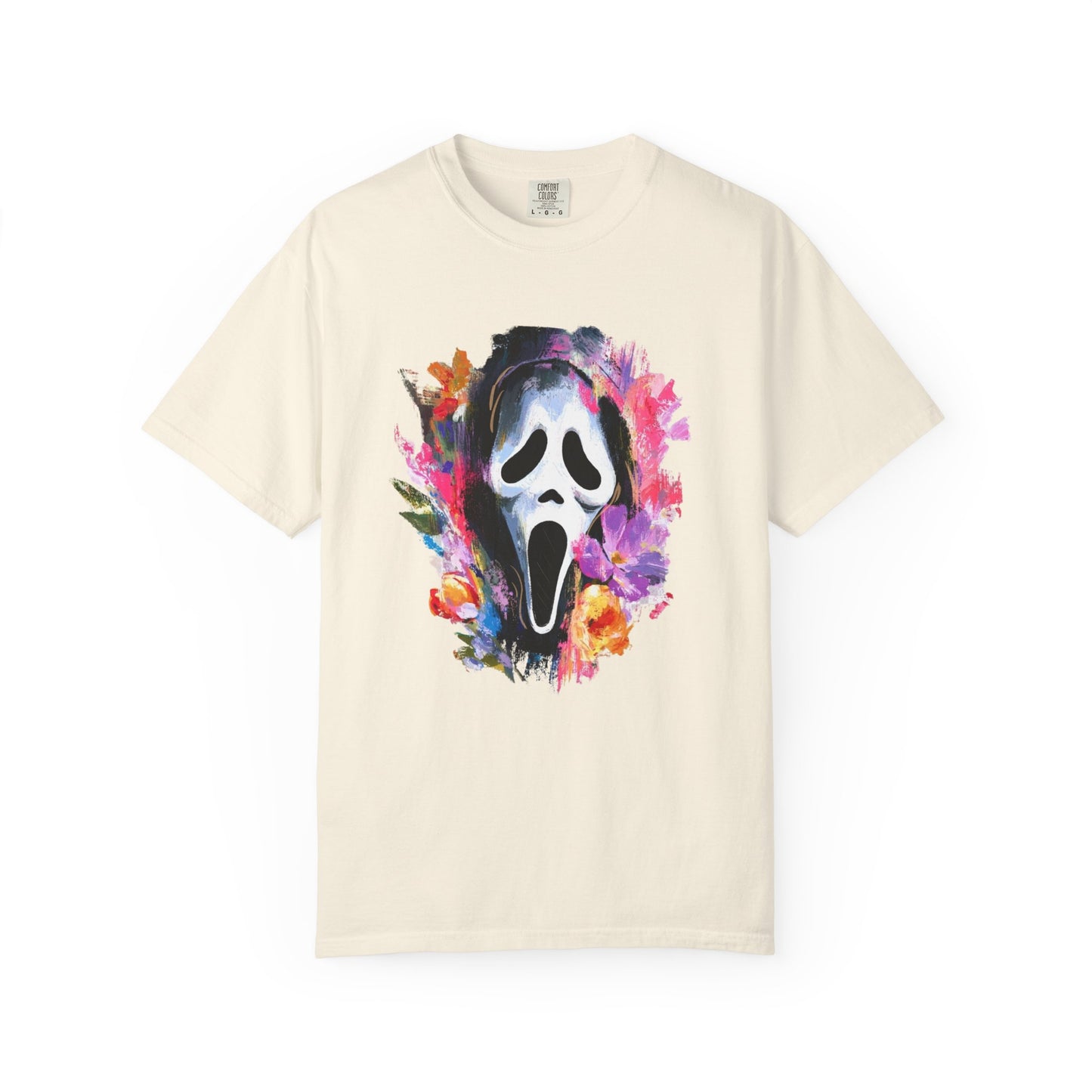 Scream Mask Floral T-Shirt — Horror Floral Graphic Tee