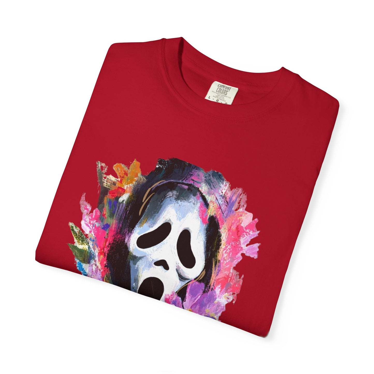 Scream Mask Floral T-Shirt — Horror Floral Graphic Tee