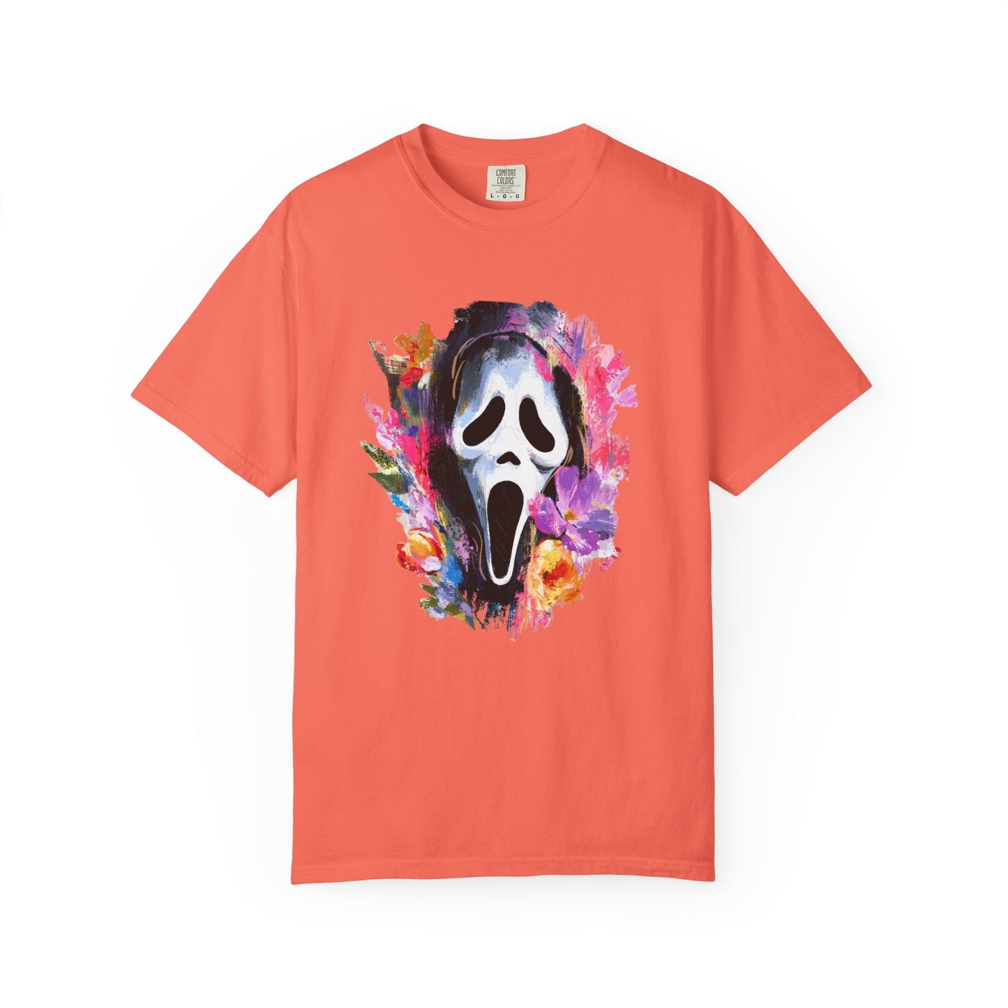 Scream Mask Floral T-Shirt — Horror Floral Graphic Tee