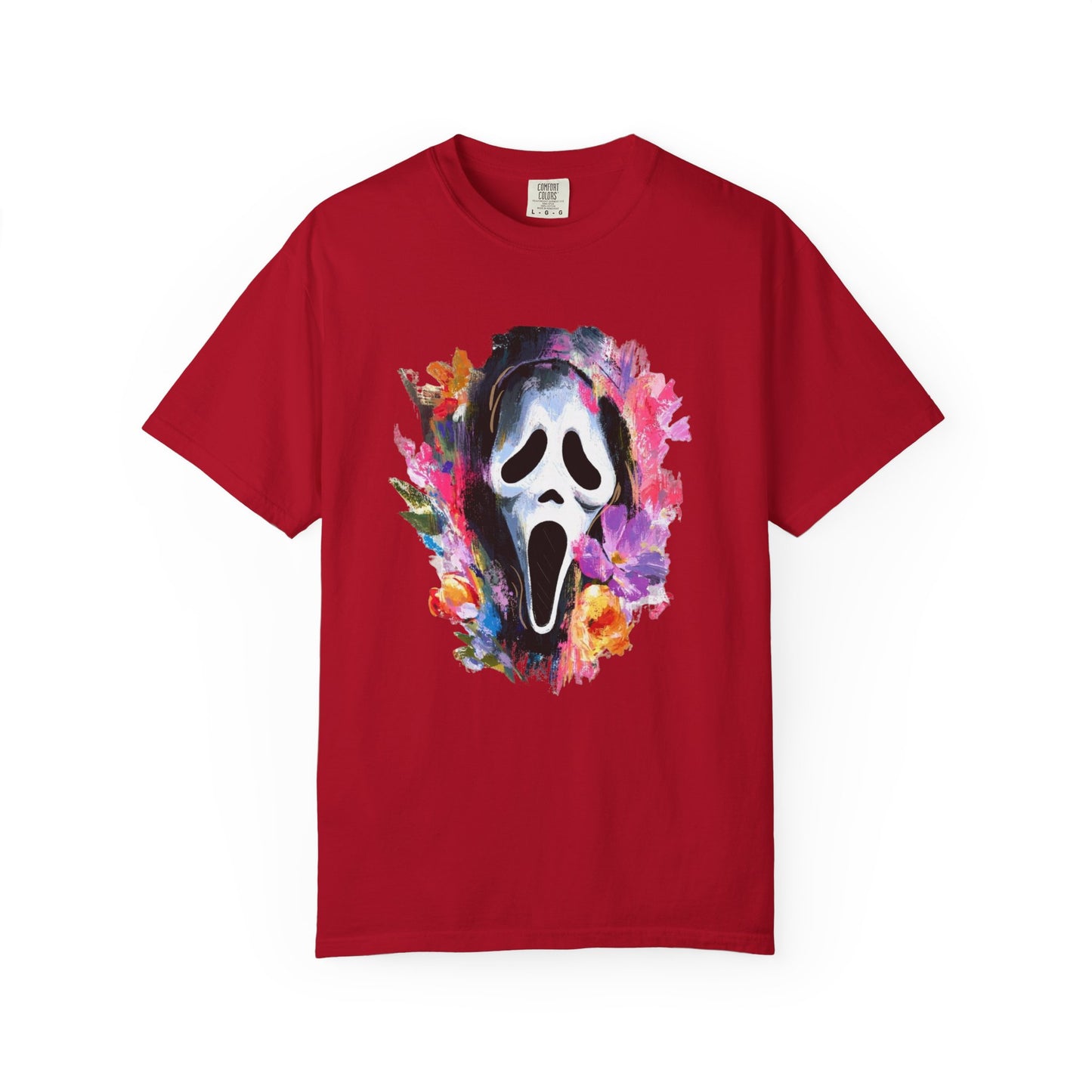 Scream Mask Floral T-Shirt — Horror Floral Graphic Tee