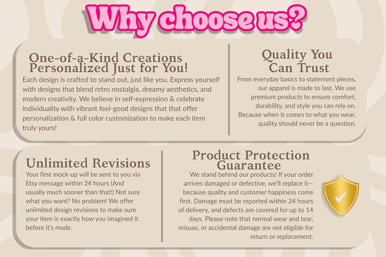 Custom orders & Add Ons