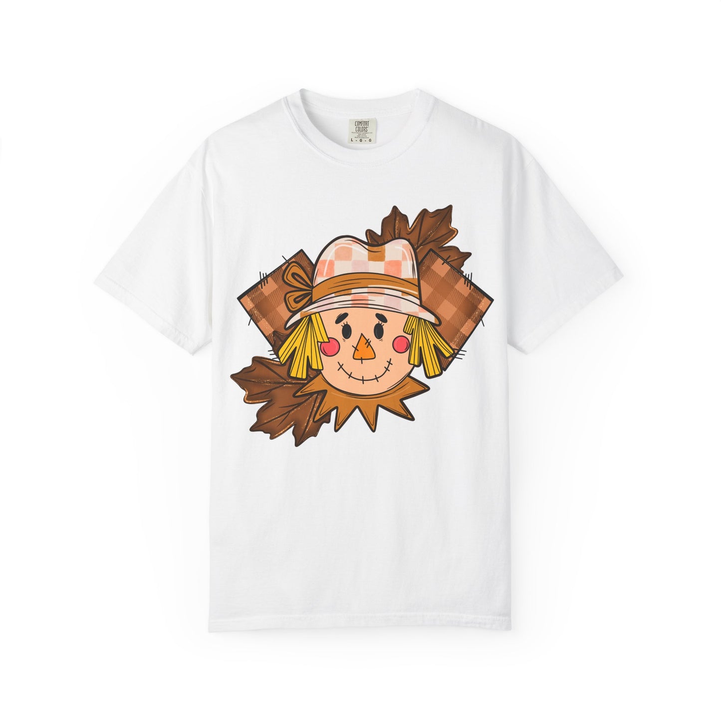Scarecrow Smiles T‑Shirt — Cute Autumn Harvest Graphic Tee