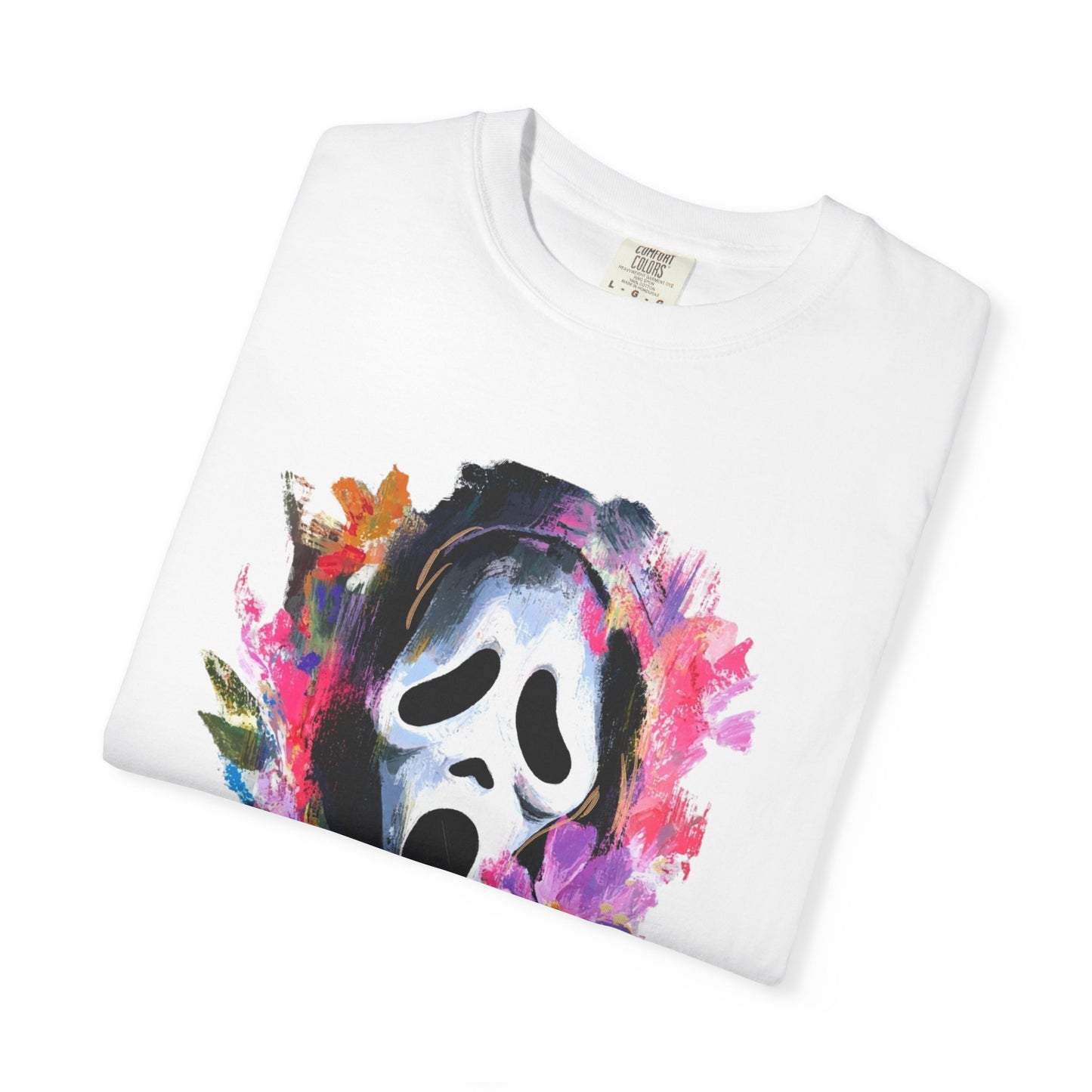 Scream Mask Floral T-Shirt — Horror Floral Graphic Tee