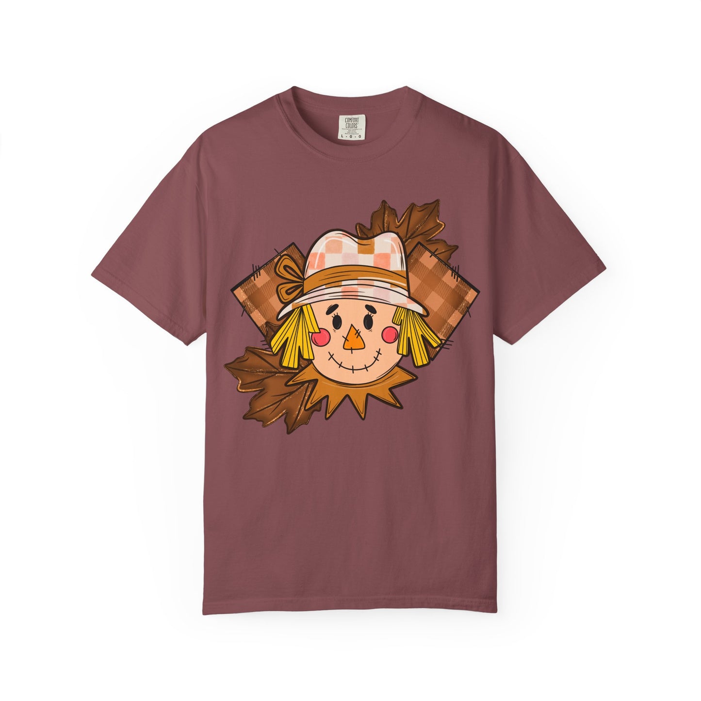 Scarecrow Smiles T‑Shirt — Cute Autumn Harvest Graphic Tee