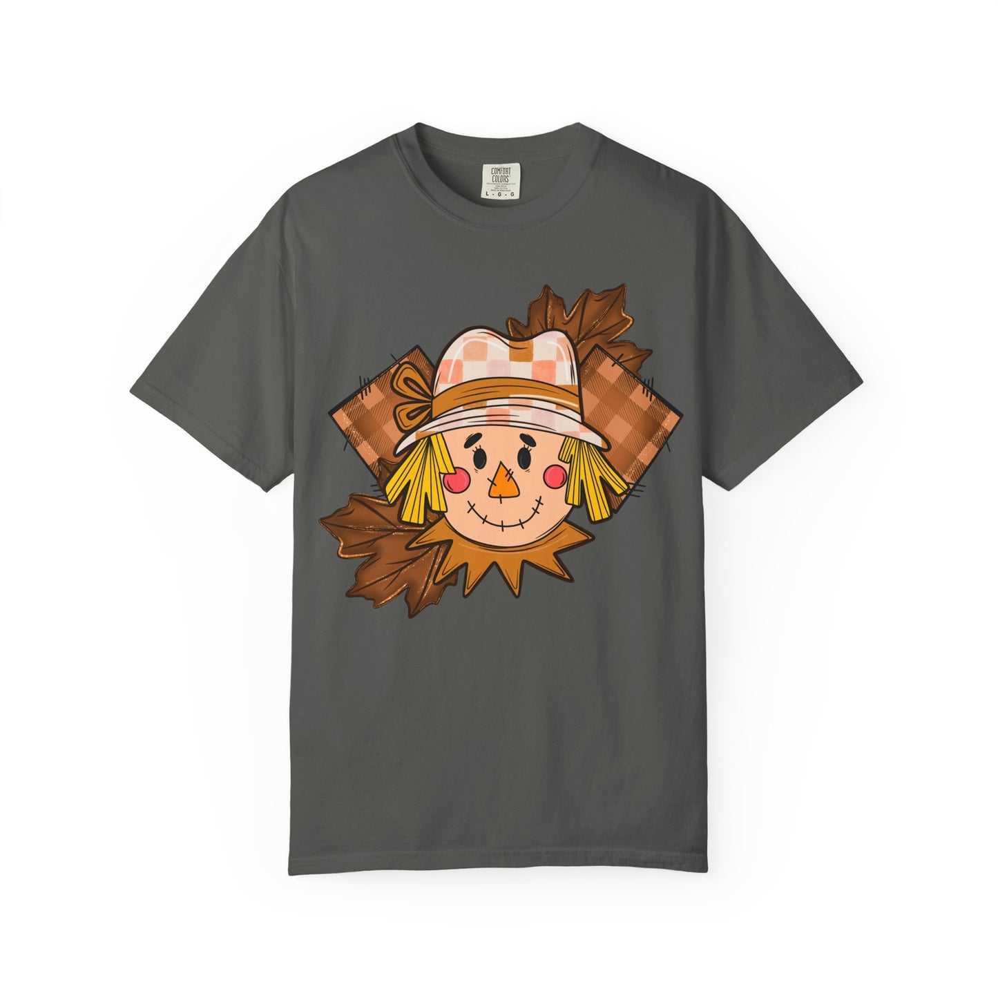 Scarecrow Smiles T‑Shirt — Cute Autumn Harvest Graphic Tee