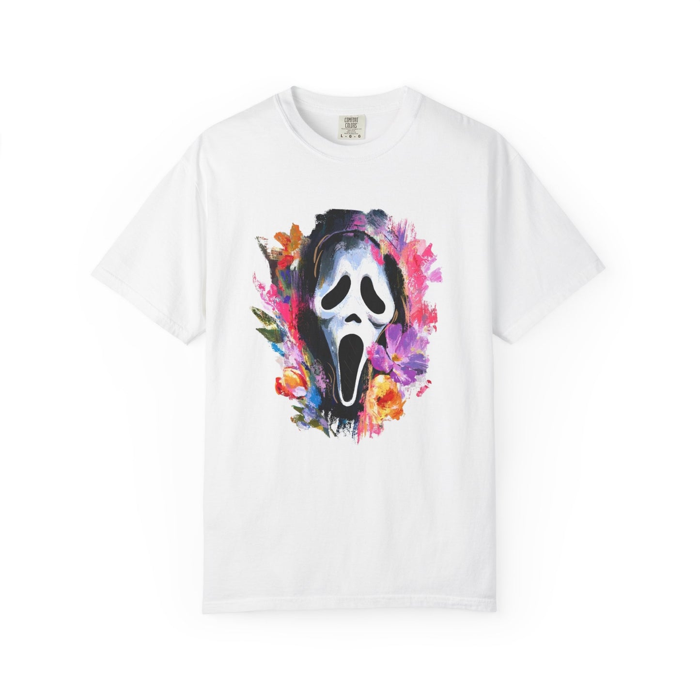 Scream Mask Floral T-Shirt — Horror Floral Graphic Tee