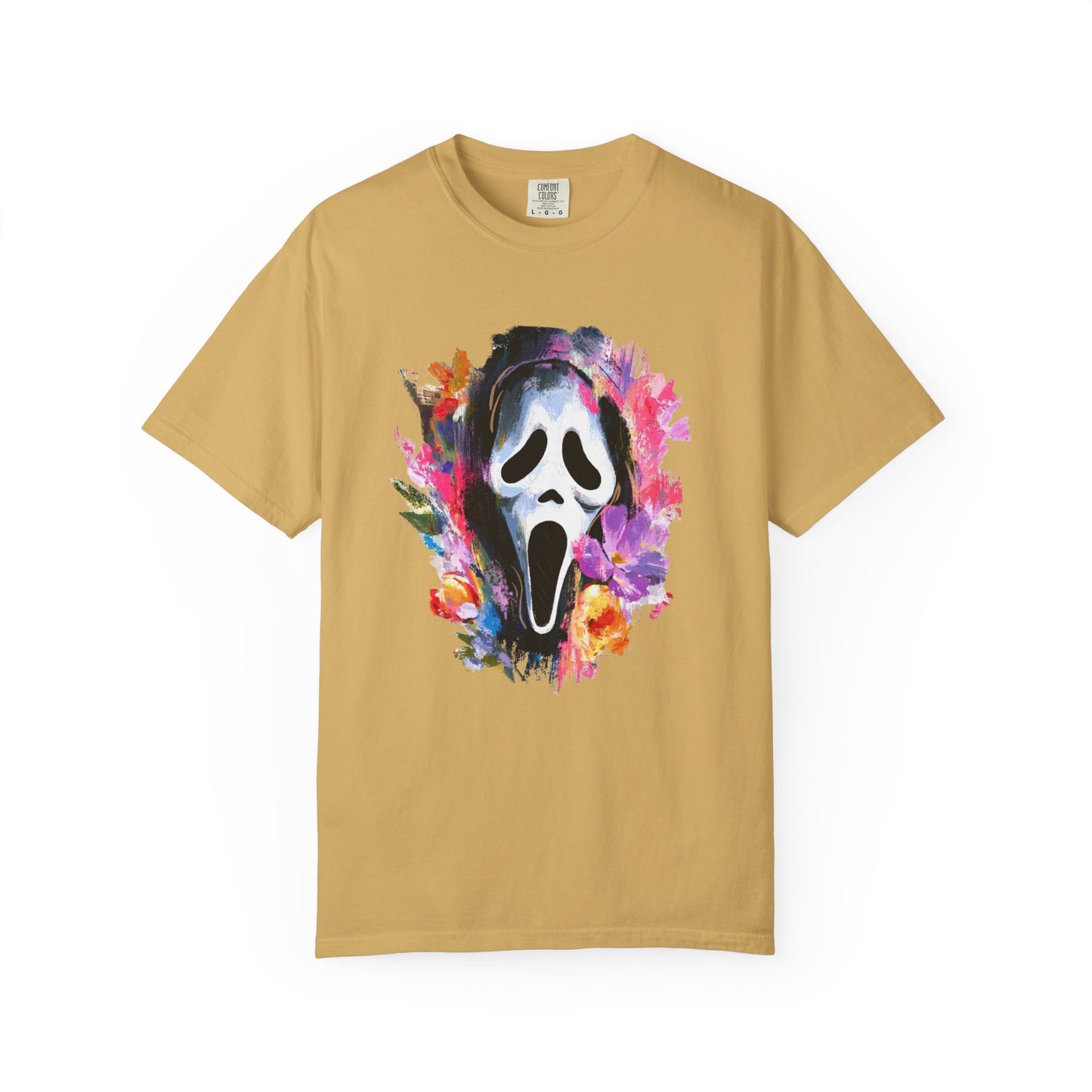 Scream Mask Floral T-Shirt — Horror Floral Graphic Tee