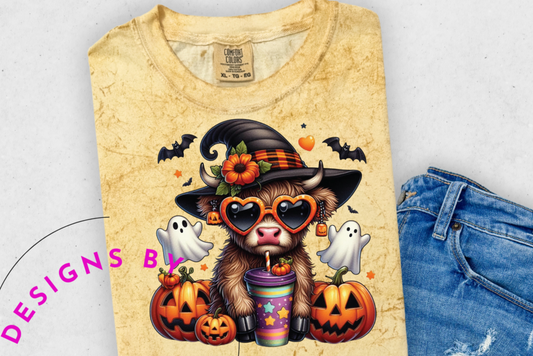 Halloween Highland Cow #654