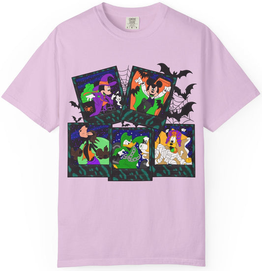 Halloween Cartoon Monsters T-Shirt — Cute Spooky Witch, Vampire & Ghost Tee