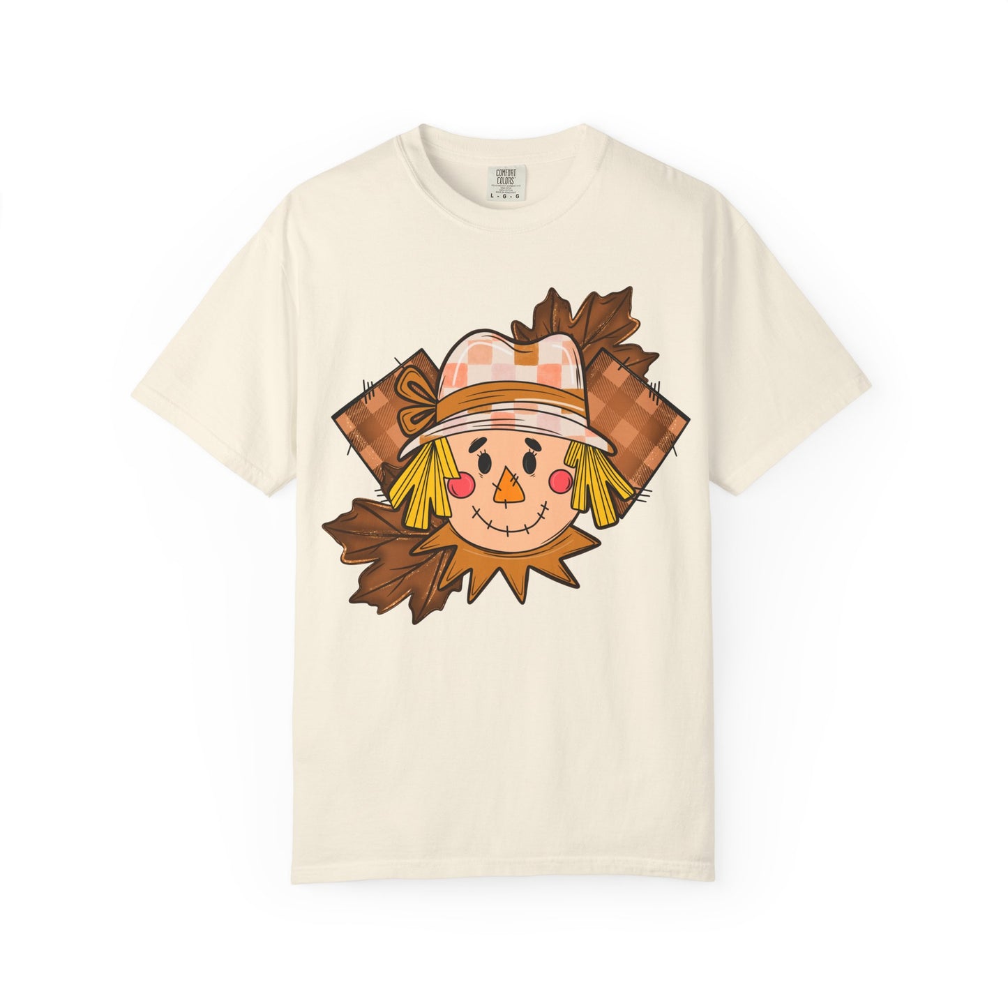 Scarecrow Smiles T‑Shirt — Cute Autumn Harvest Graphic Tee