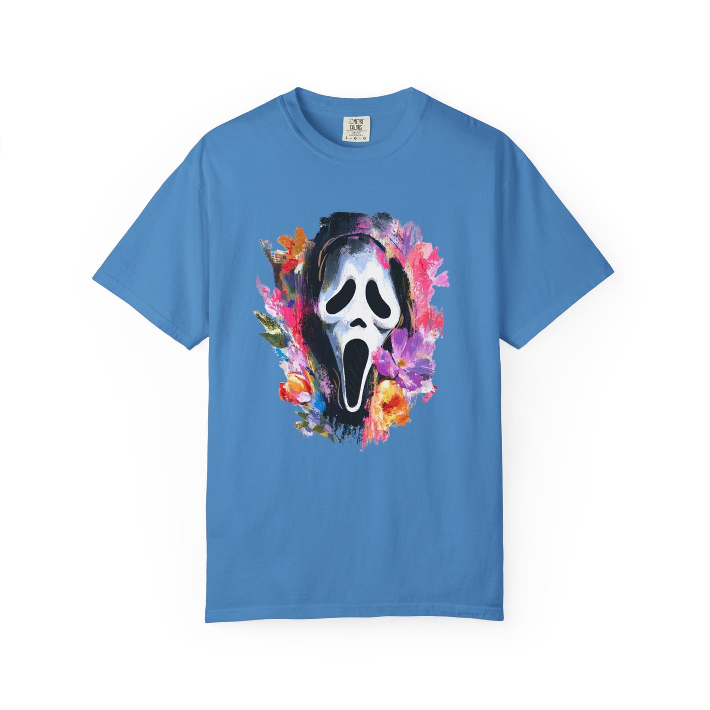 Scream Mask Floral T-Shirt — Horror Floral Graphic Tee