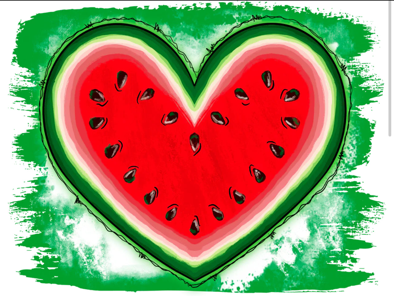 Summer watermelon heart DTF Print#277