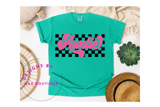 AUNTIE CHECKERED DTF OR SUBLIMATION/ PRINT NUMBER #364