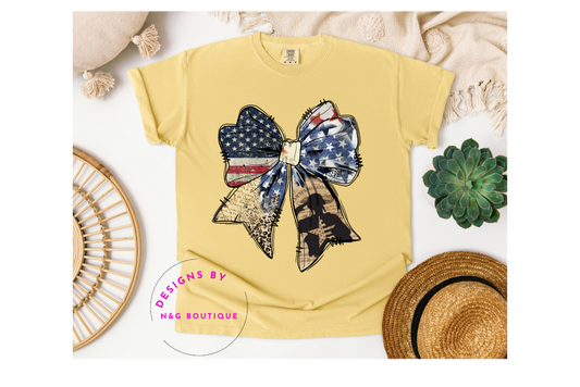 PATRIOTIC BOW DTF OR SUBLIMATION PRINT #295