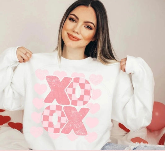 DISTRESSED XOXO HEARTS GLITTER TRANSFER #0007 (VALENTINE)