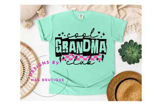 GRANDMA COOL CHECKERED DTF OR SUBLIMATION PRINT NUMBER #296