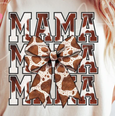 #1056 COW MAMA BOW GLITTER