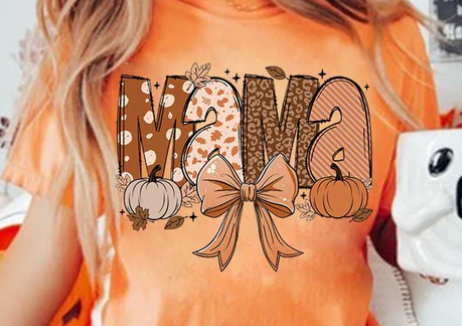 #1034 FALL MAMA WITH BOW GLITTER