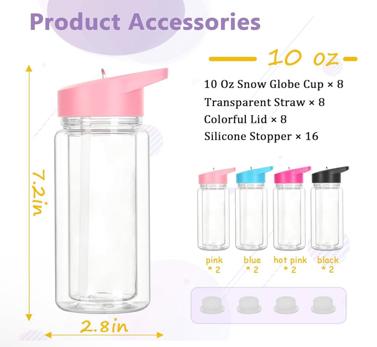 10 Oz Snow Globe Tumbler for Kids