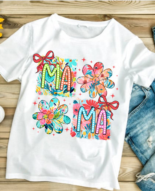 Mama floral # 515 Available in Sublimation or DTF Just Pick Your Shirt