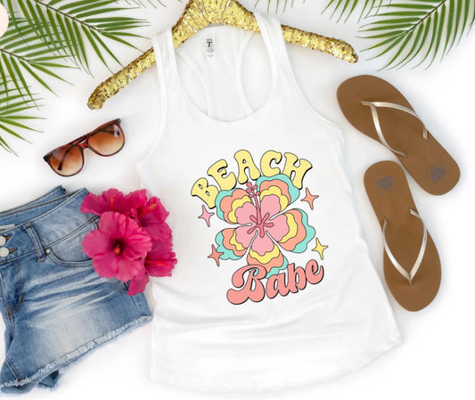 Beach Babe #318 Available in Sublimation or DTF Just Pick Your Shirt GLITTER