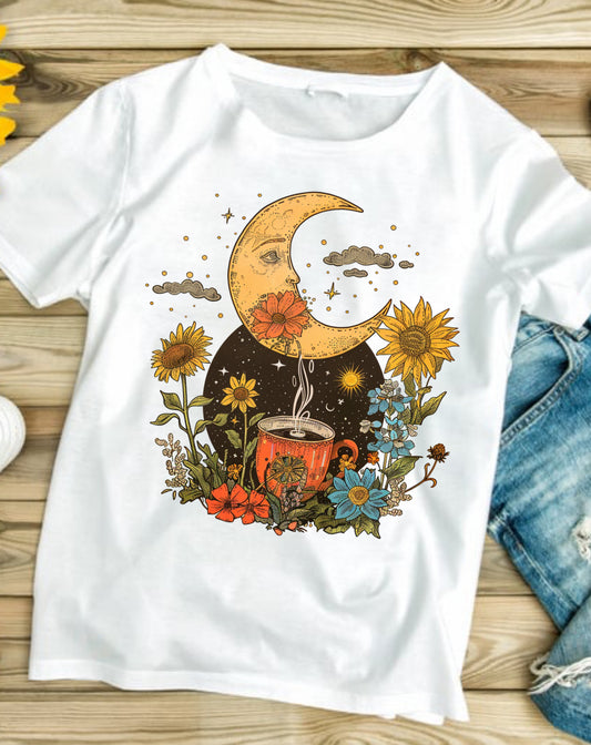 Boho Moon #527 Available in Sublimation or Dtf Just Pick Your Shirt