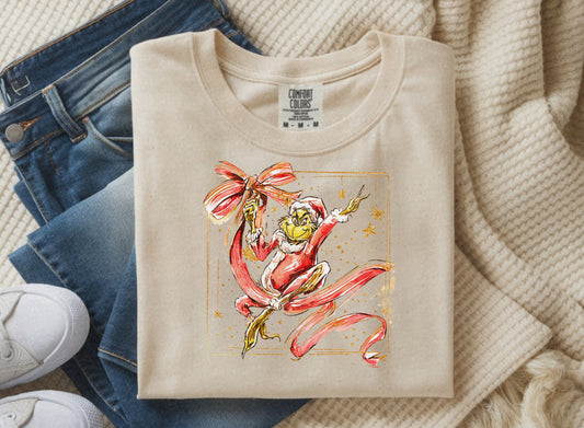 #933 Christmas Green Guy Bow