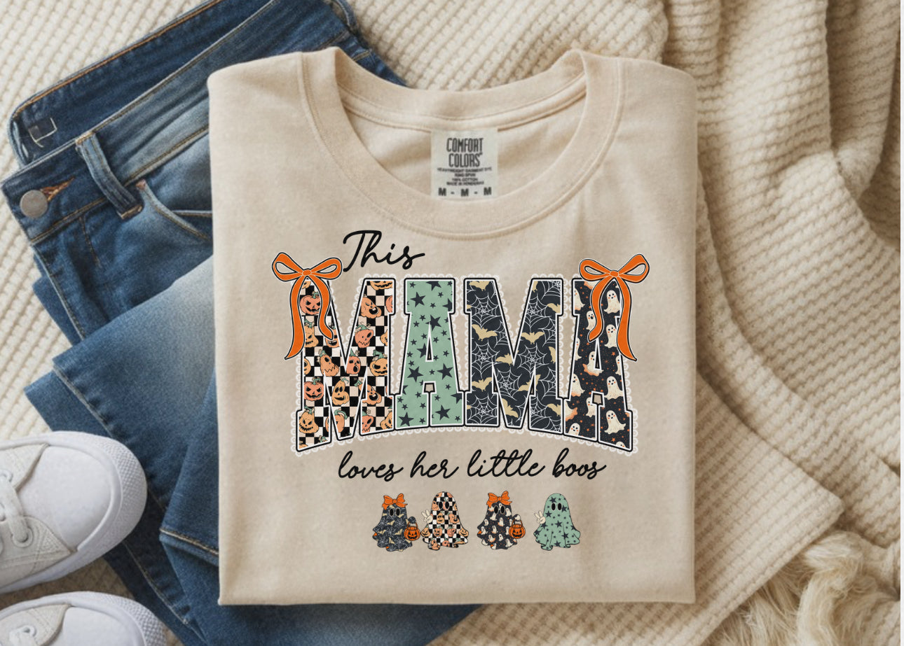 #942 HOLLOWEEN this mama loves her little boos *** This is customizable for the ghost as many babies that you may have.**