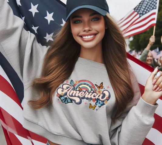 America  #310 Available in  DTF Just Pick Your Shirt GLITTER