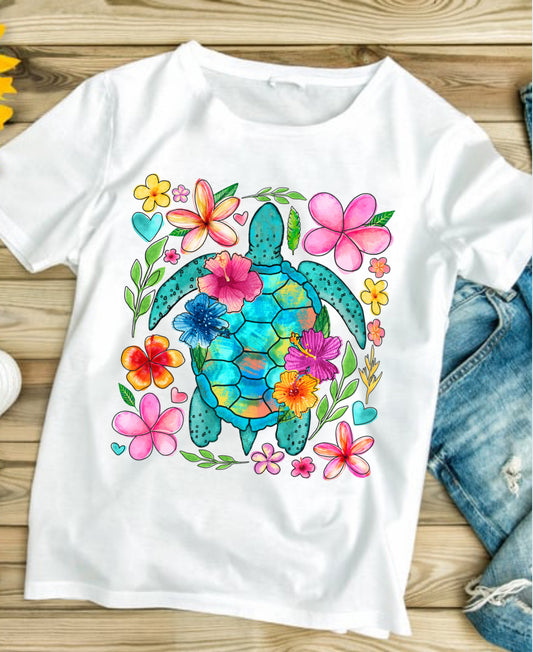 Summer Turtle #126 Available in Sublimation or Dtf Just Pick Your Shirt AVAILABLE FOR PRINT