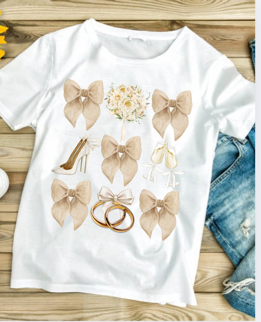 Bride Bows #128 Available in Sublimation or Dtf Just Pick Your Shirt AVAILABLE FOR PRINT