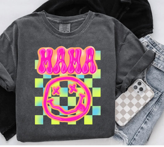 Checked Mama Neon  #123 Available in DTF Just Pick Your Shirt