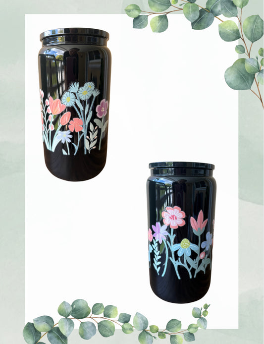 Floral Glass Cup