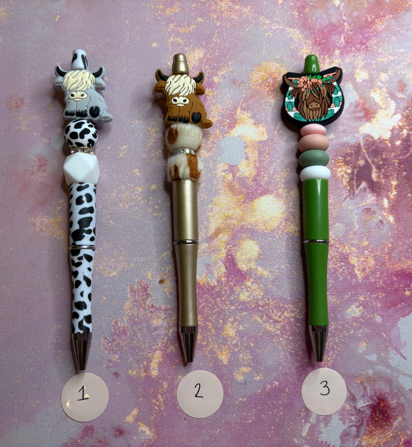 Cow Premade Beaded Pens