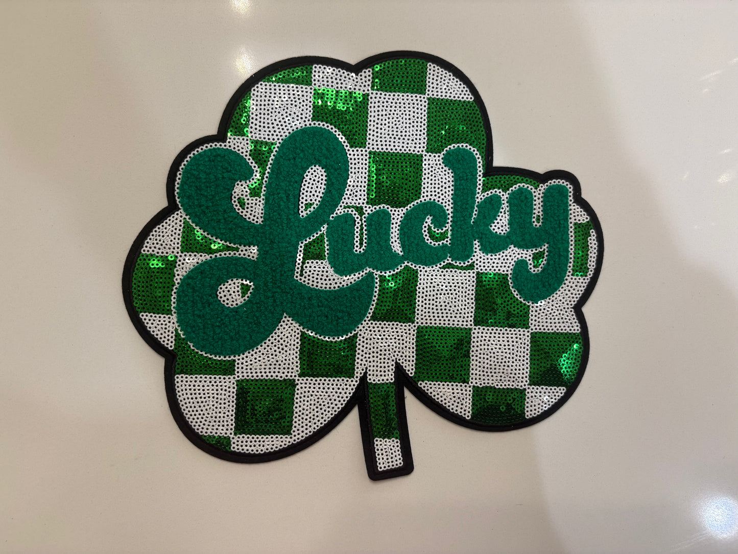 CHENILLE PATCHES ST PATRICK LUCKY CLOVER