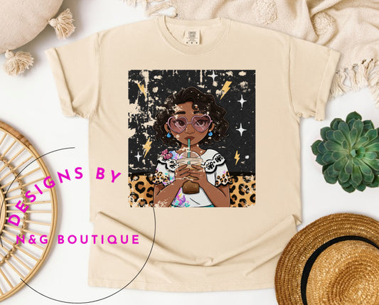 Encanto Drinking Coffee DTF Print #564