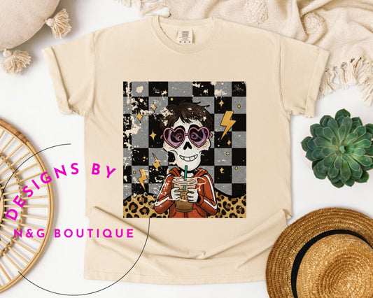 Coco Drinking Coffee DTF Print #562