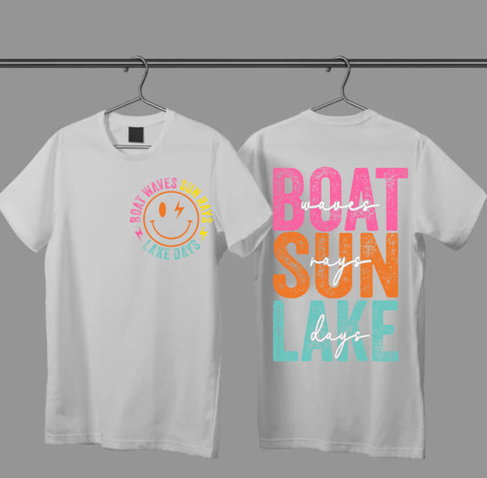 Boat sun lake # 403 Available in Sublimation or DTF Just Pick Your Shirt