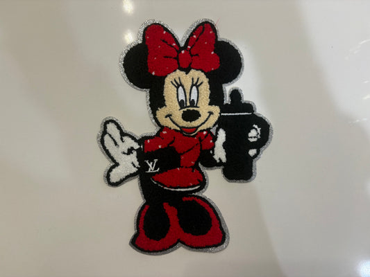 CHENILLE PATCHES CUTE MOUSE WITH WATER BOTTLE