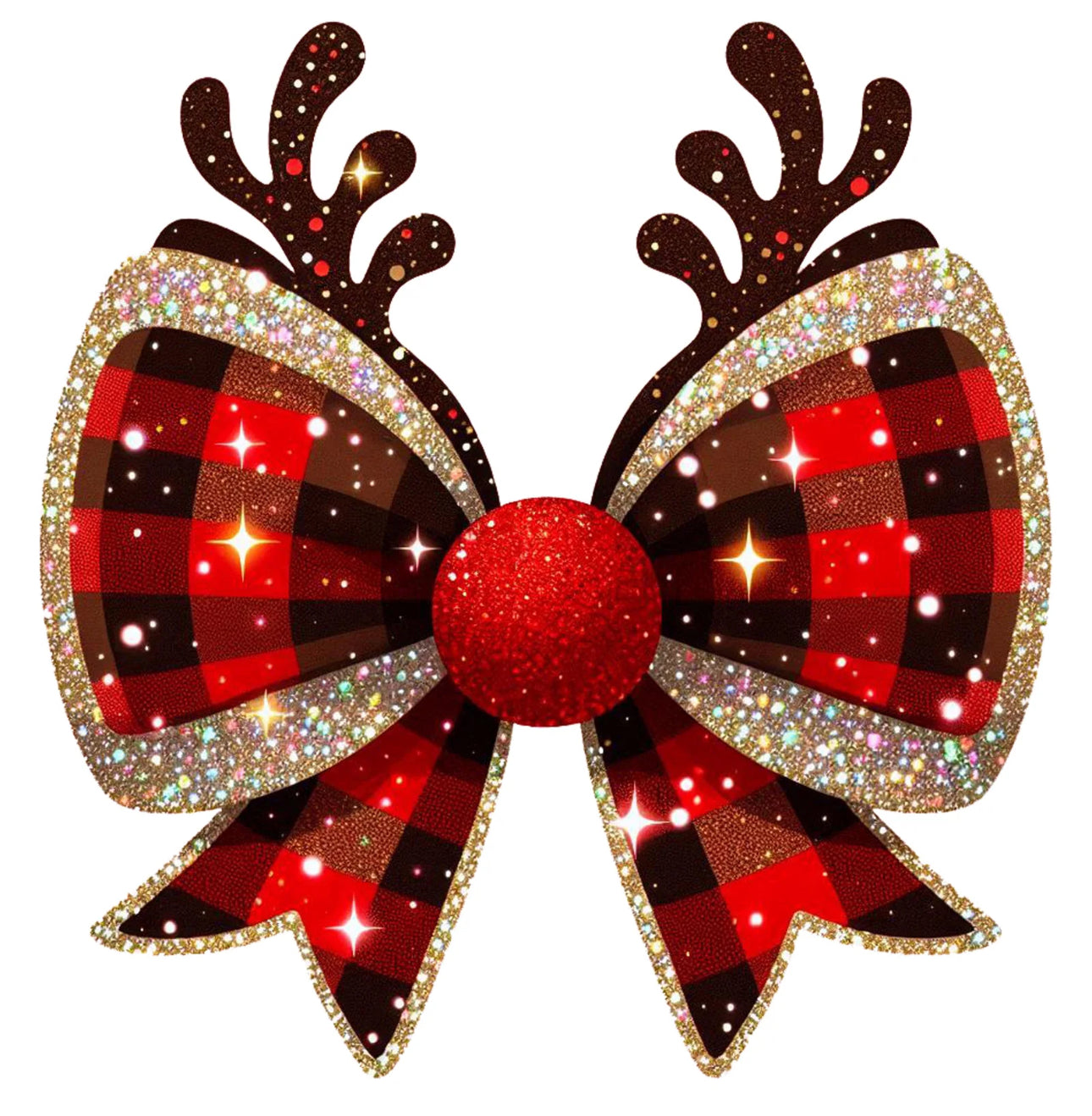 Reindeer Glitter Bows Print #61