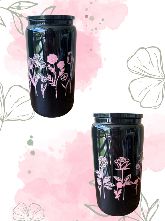 Floral Glass Cup